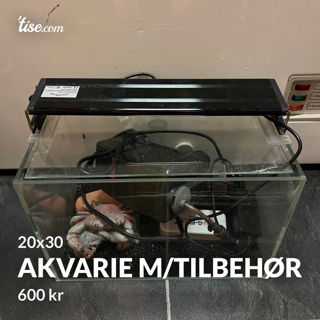 Akvarie m/tilbehør