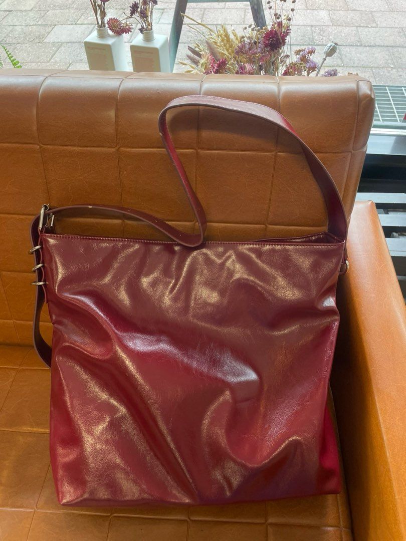 Red leather bag