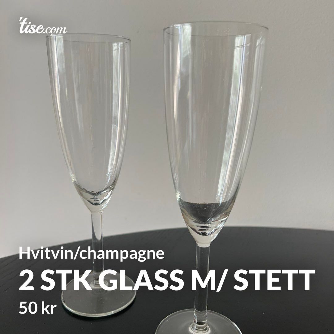 2 stk glass m/ stett