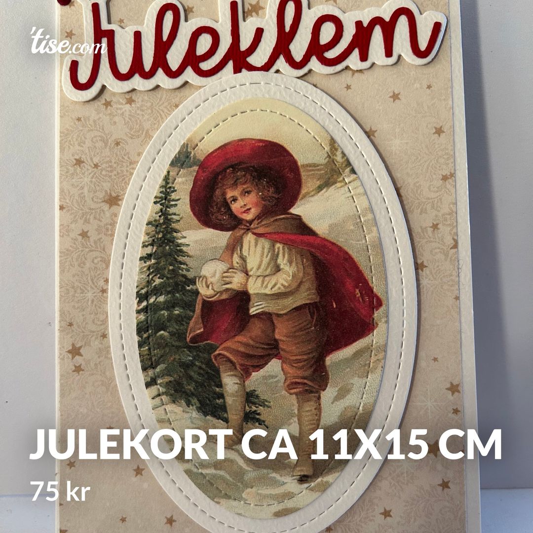 Julekort ca 11x15 cm