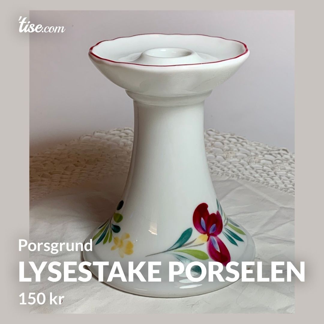 Lysestake porselen