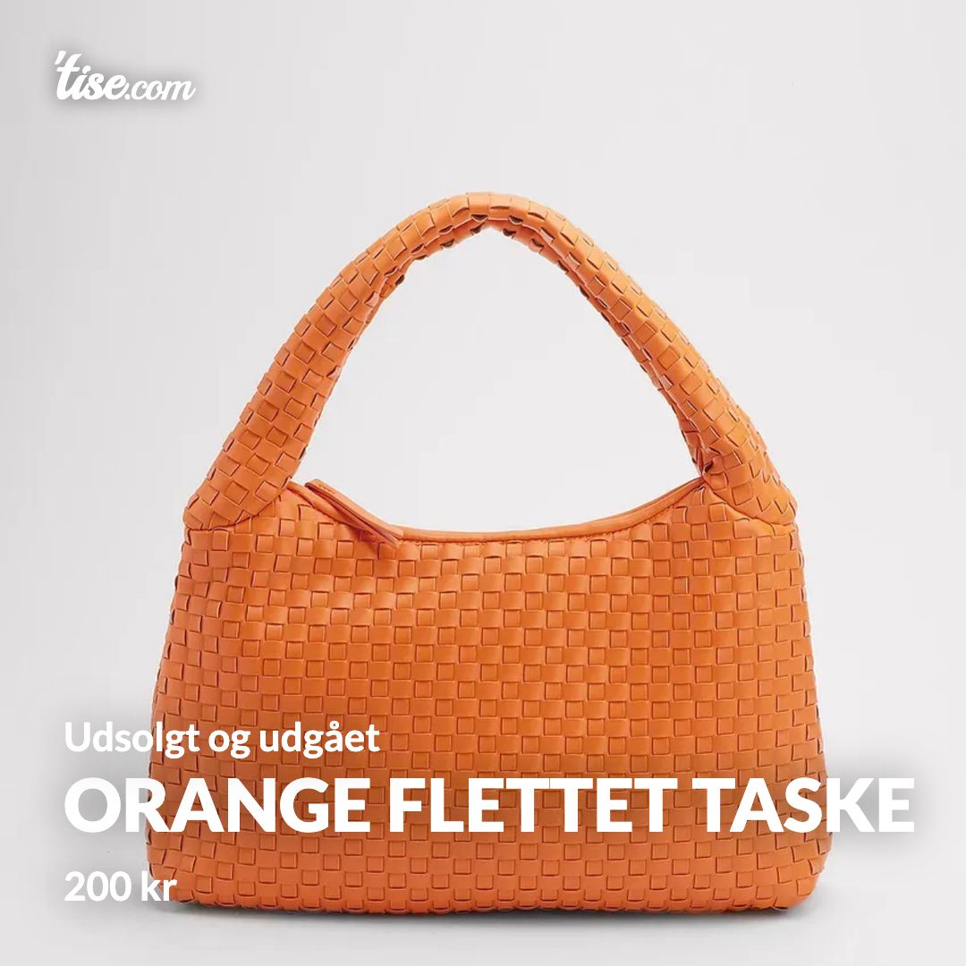 Orange flettet taske