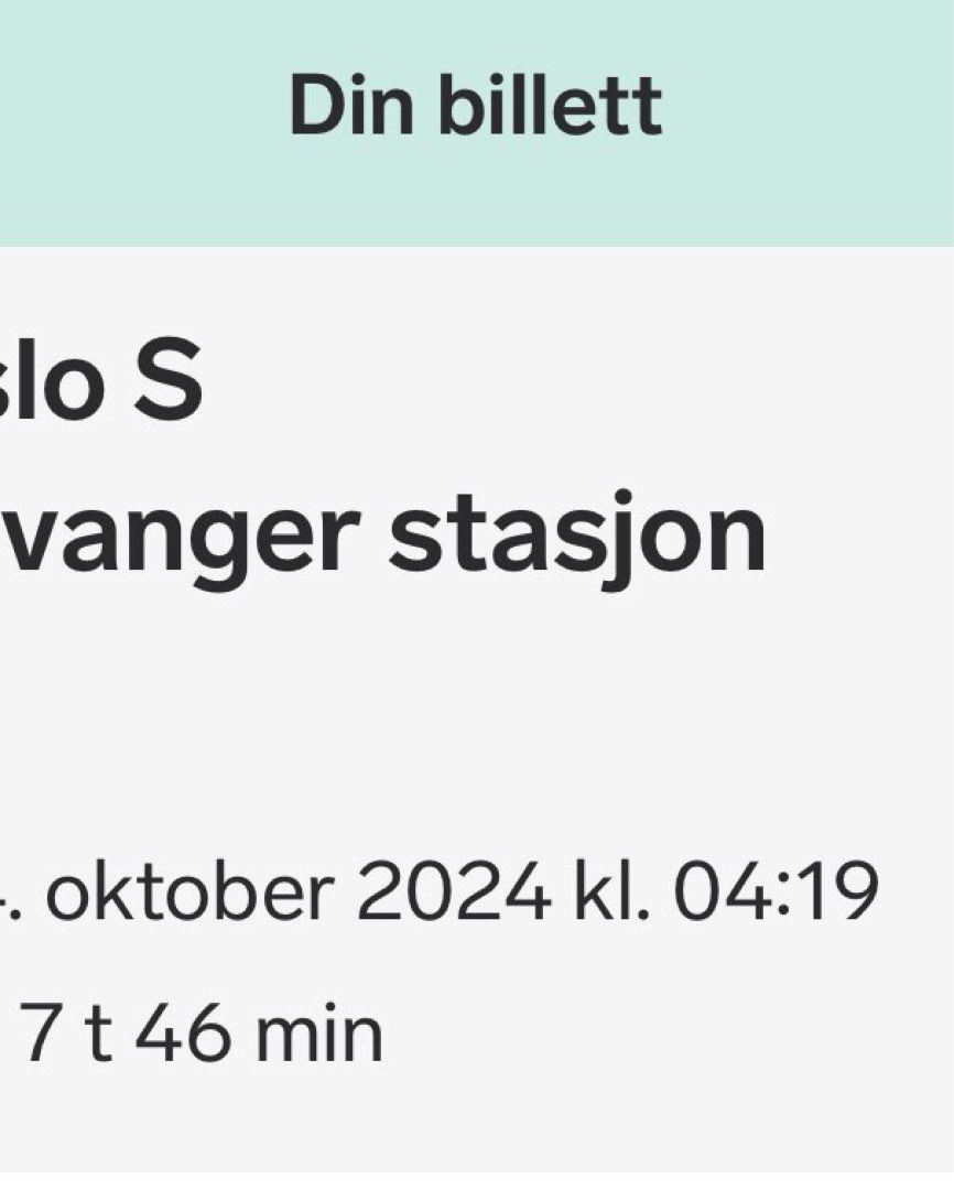 Oslo til stavanger