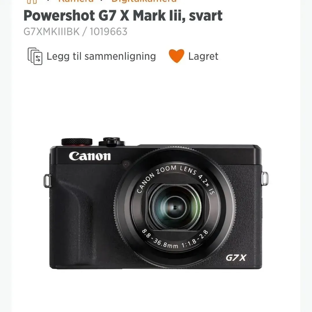 Canon G7X Mark lii