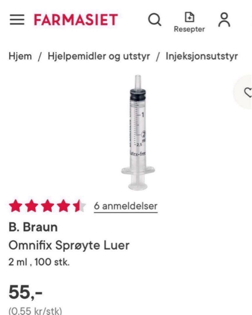 Sprøyter + propper