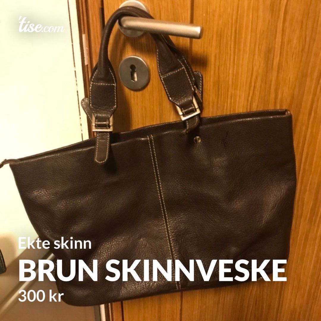 Brun skinnveske