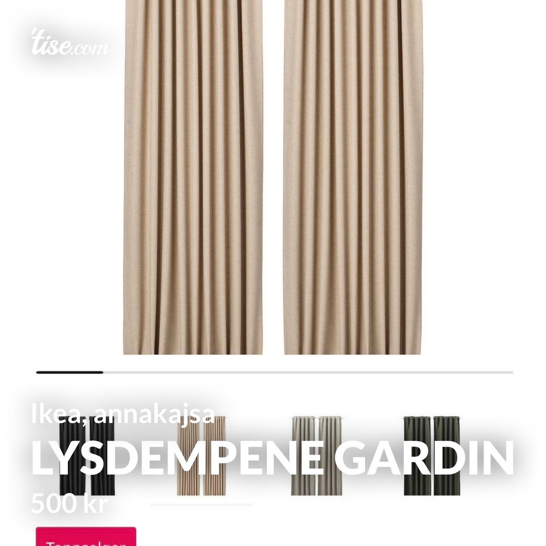 Lysdempene gardin