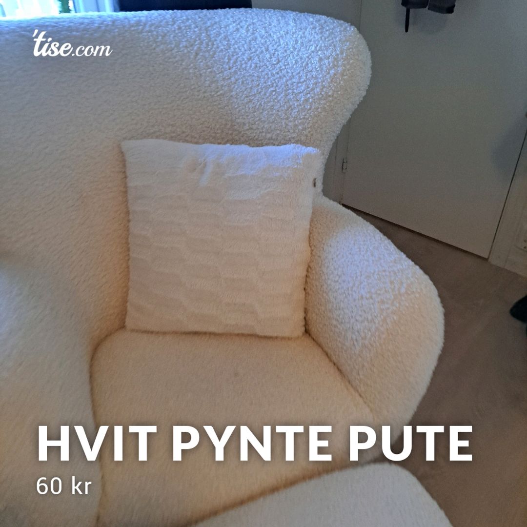 Hvit pynte pute