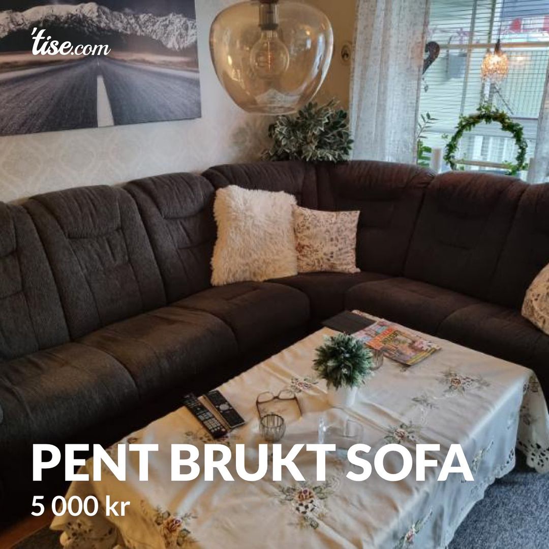 Pent brukt sofa