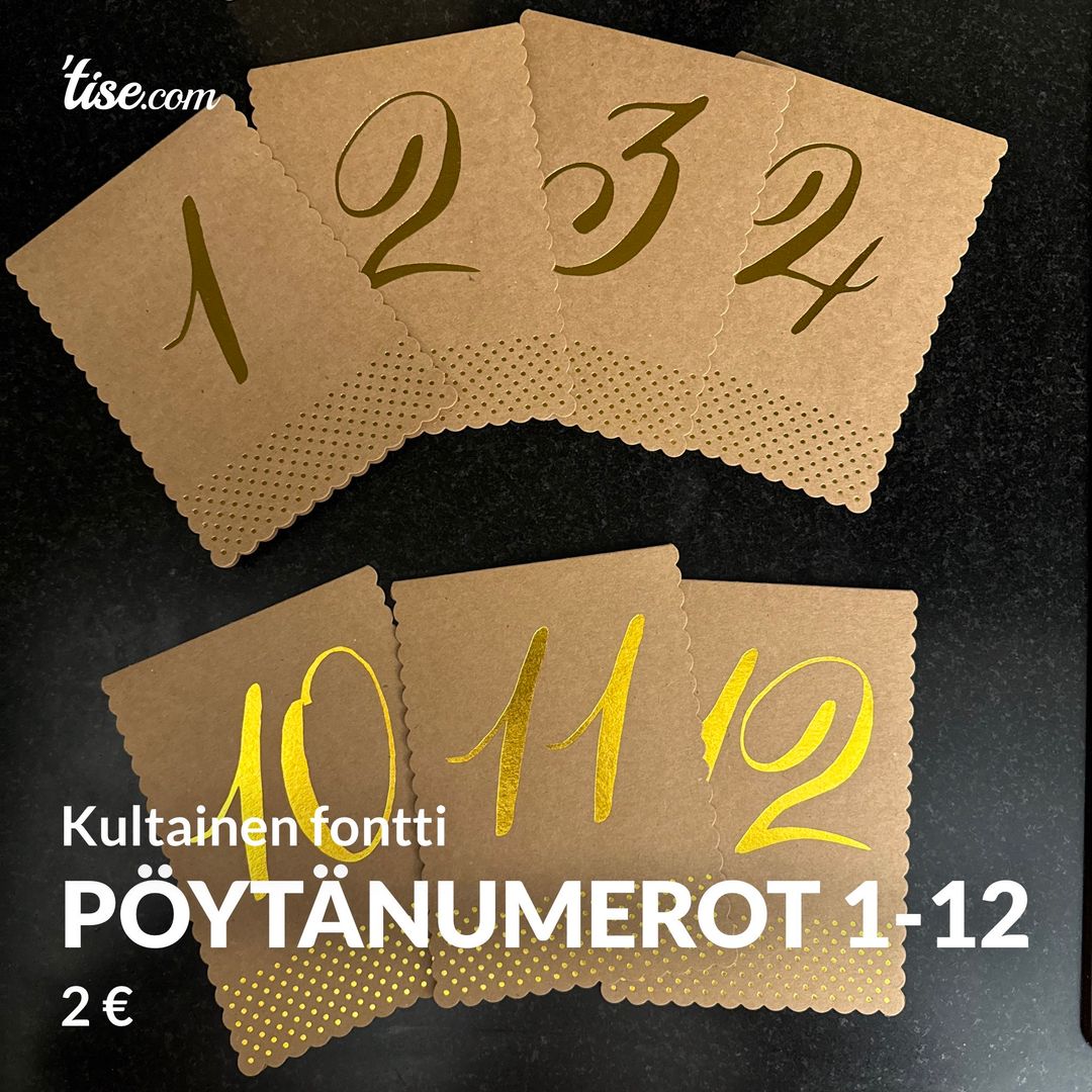 Pöytänumerot 1-12