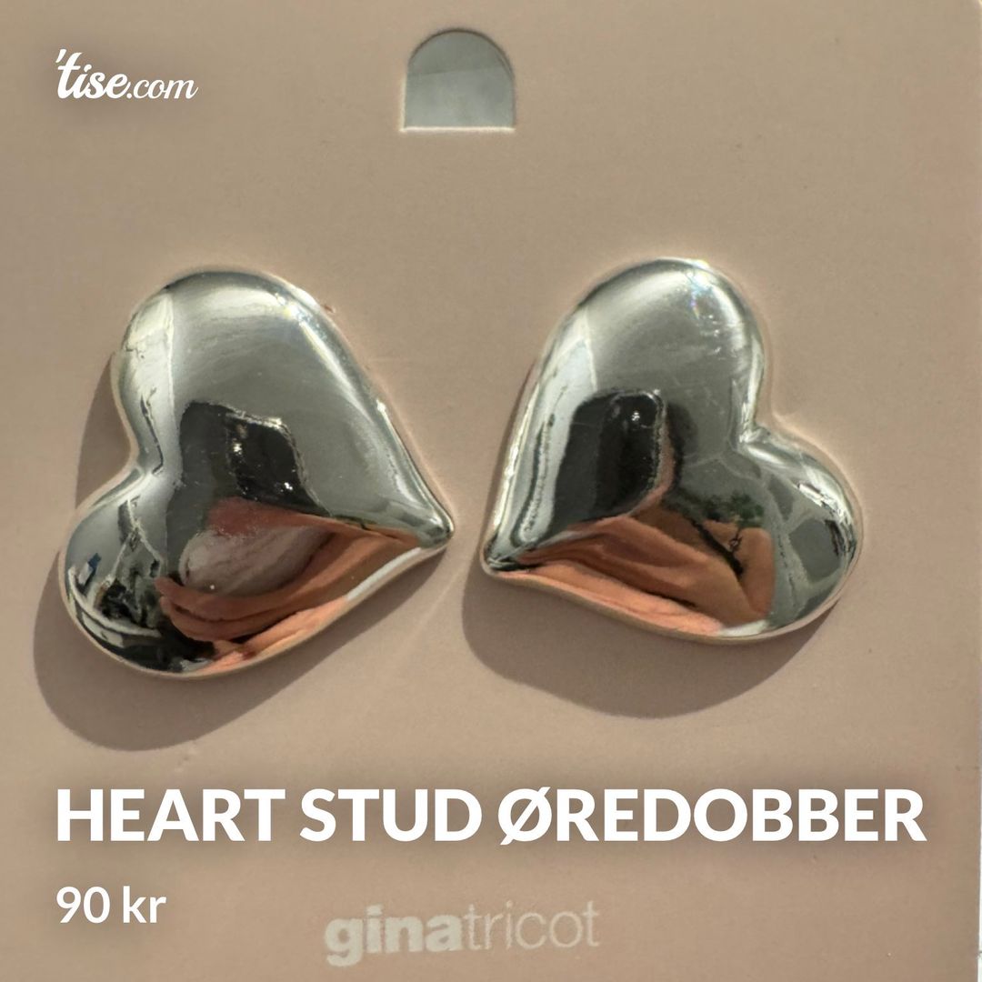 Heart stud øredobber