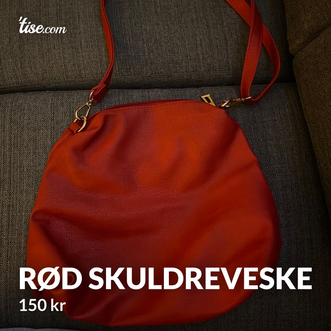 Rød skuldreveske