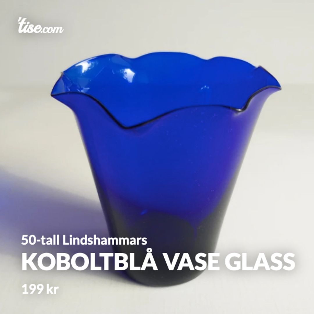 koboltblå vase glass