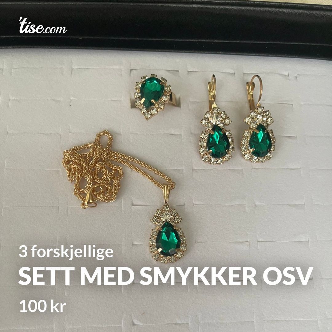 Sett med smykker osv