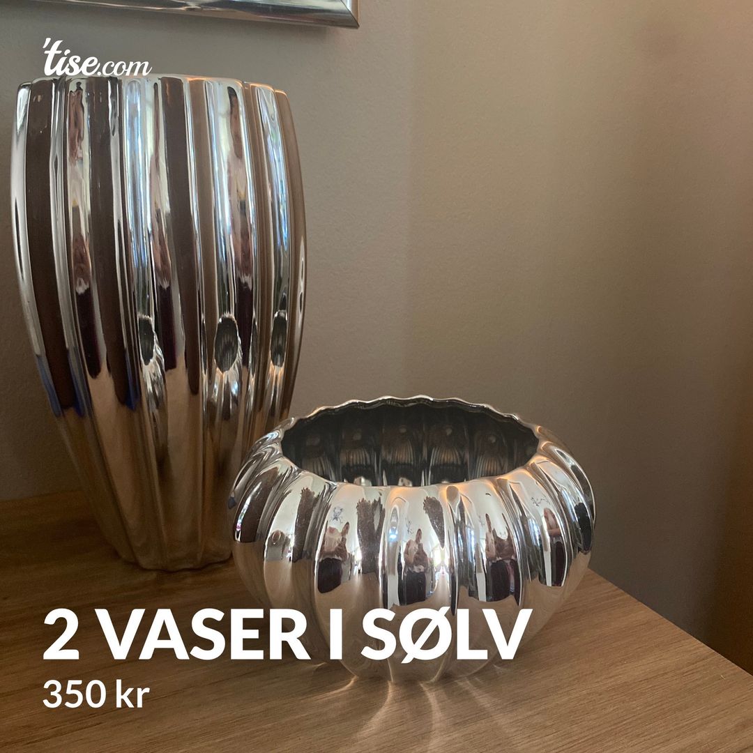 2 vaser i sølv