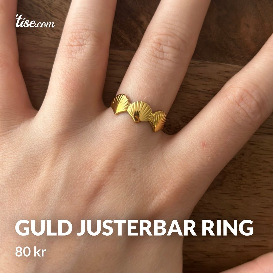 Guld justerbar ring