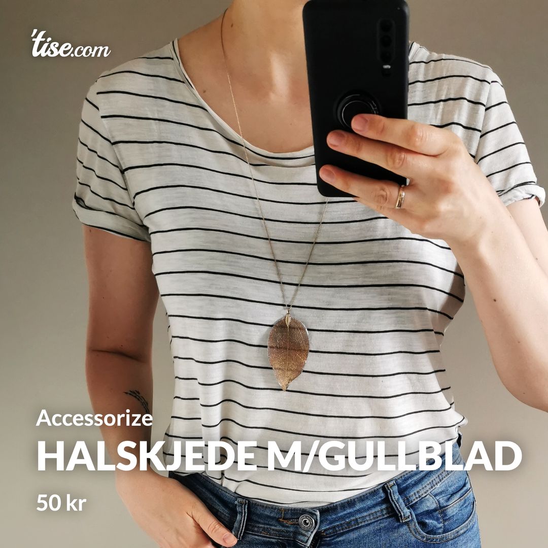 Halskjede m/gullblad