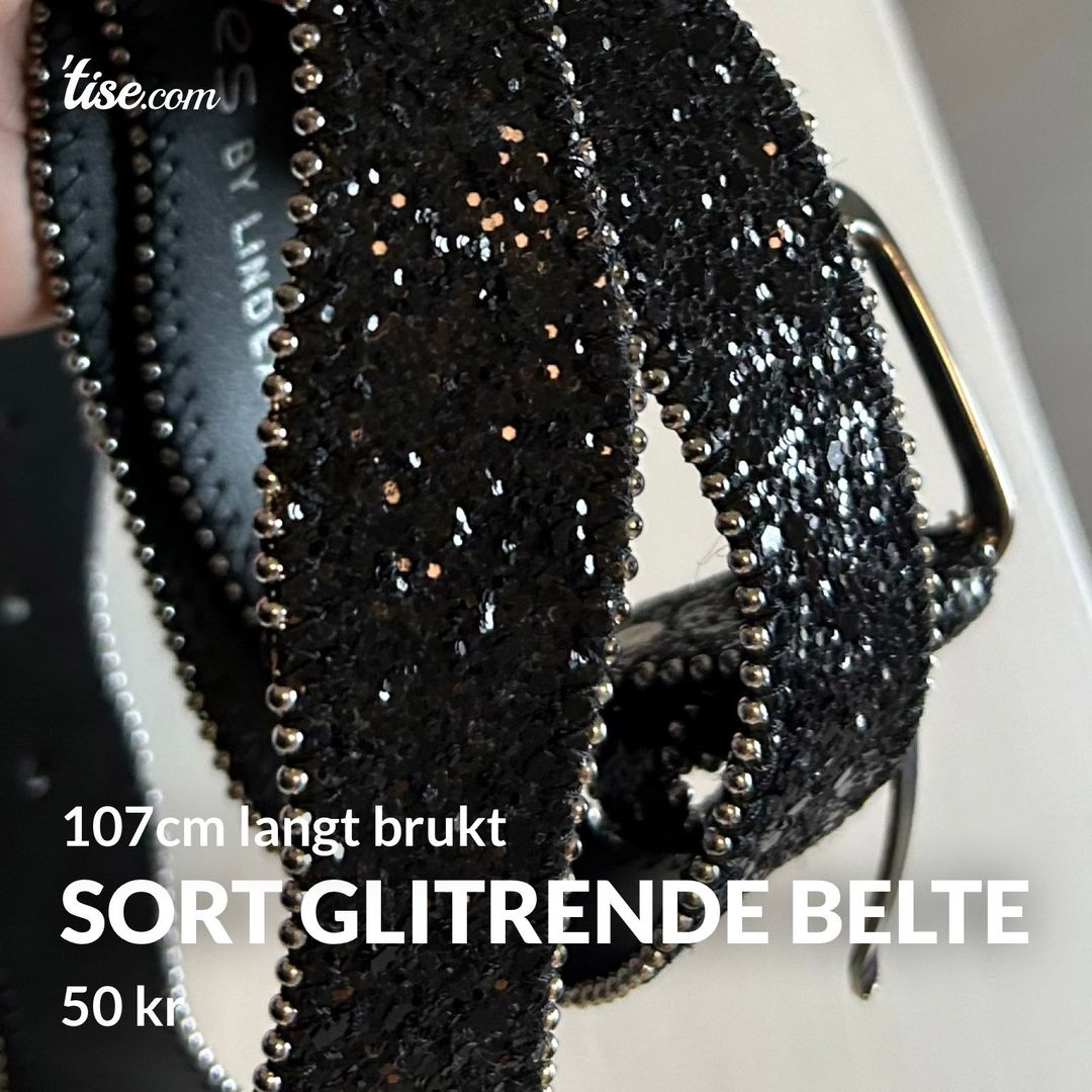 Sort glitrende belte