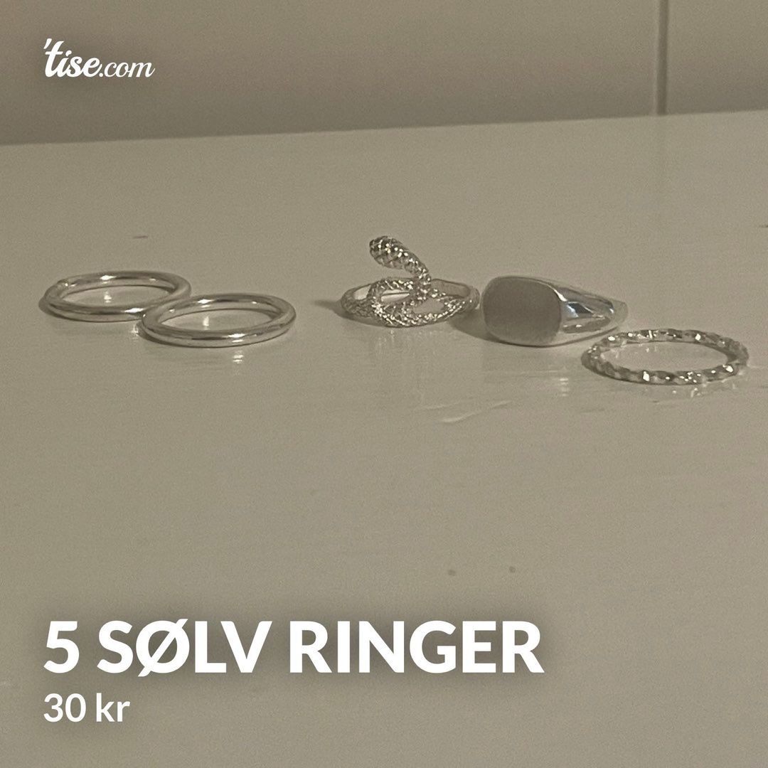 5 Sølv ringer