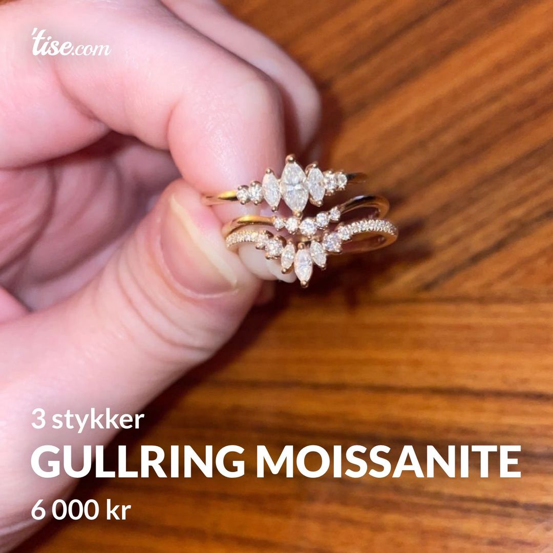 Gullring moissanite