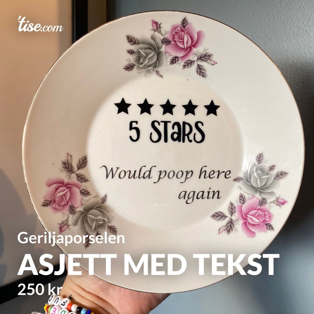 Asjett med tekst