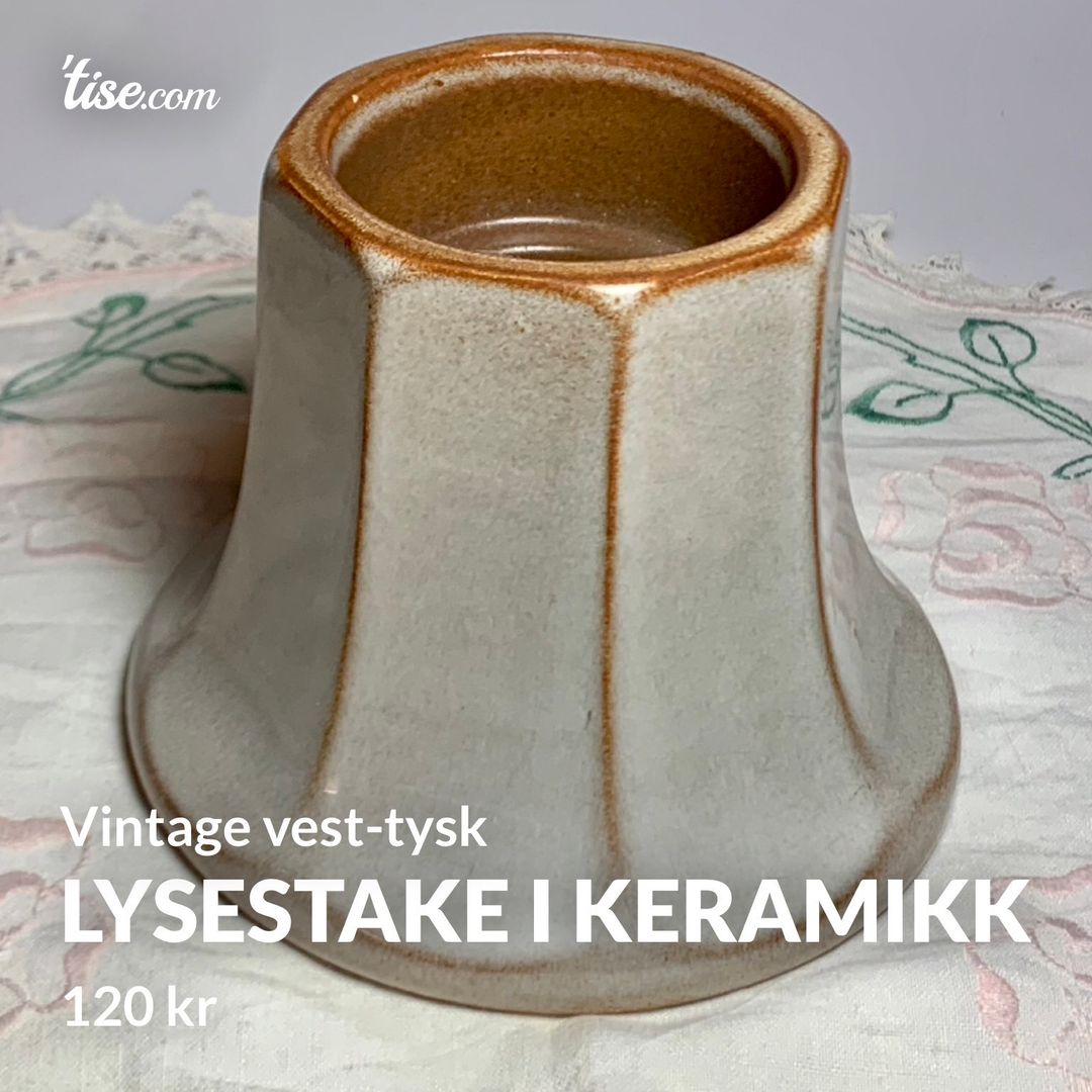 Lysestake i keramikk