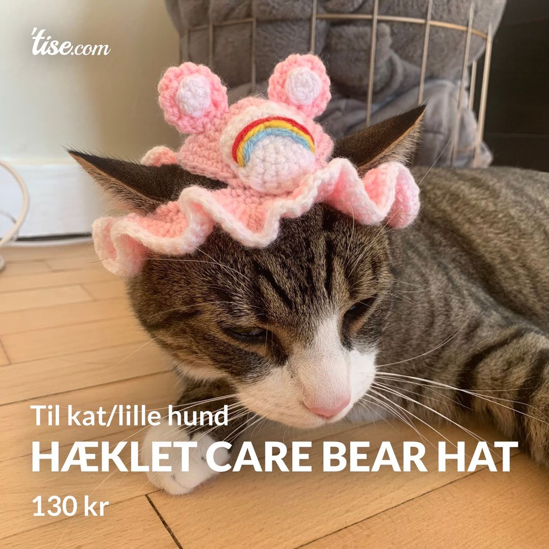 Hæklet care bear hat