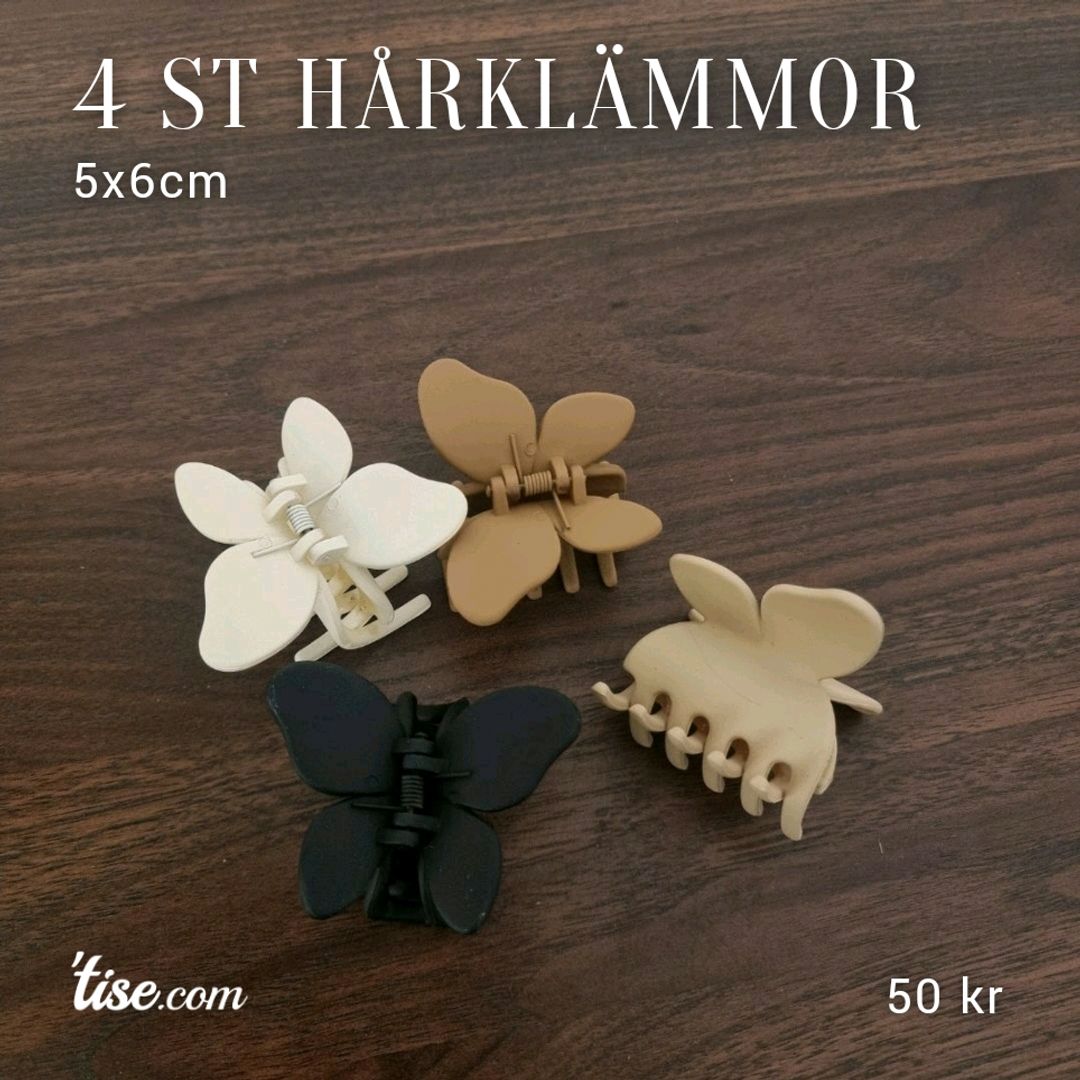 4 st hårklämmor