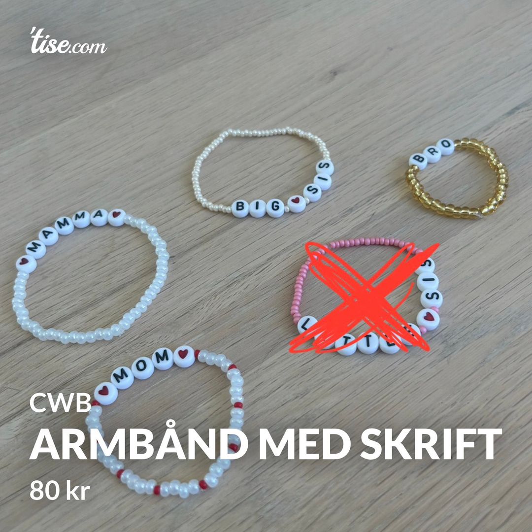 Armbånd med skrift