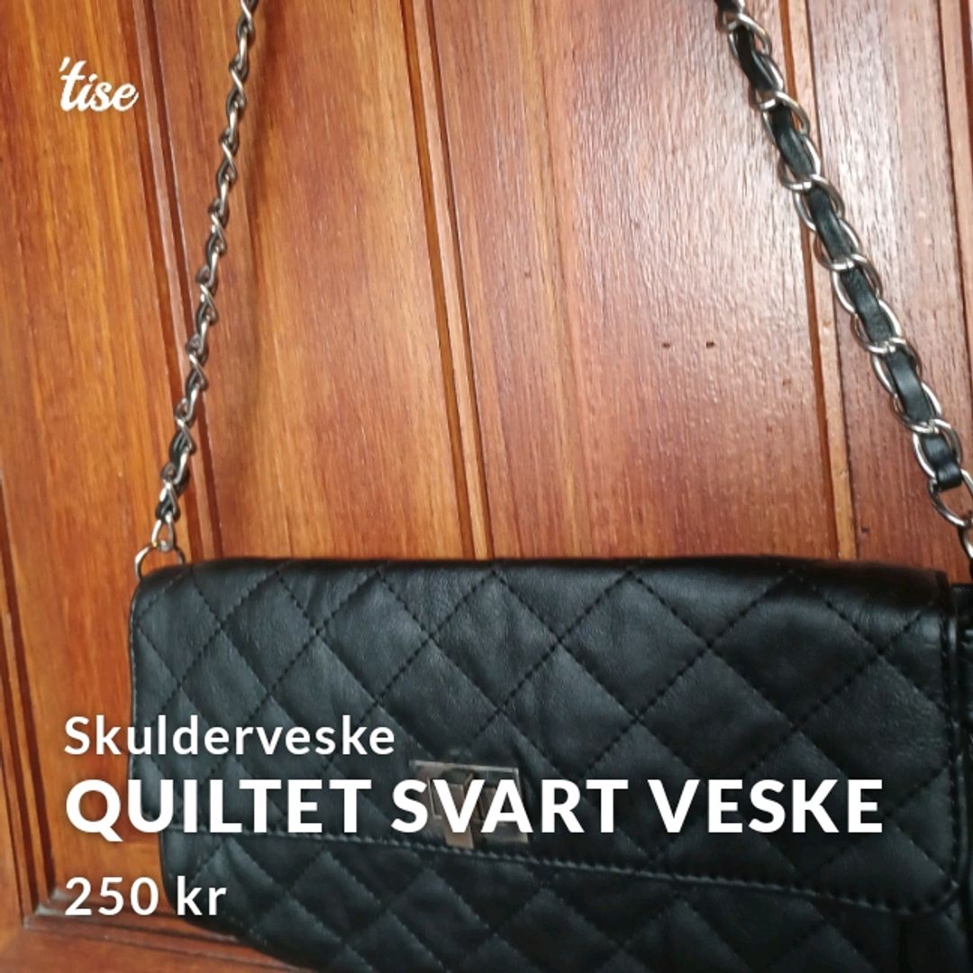 Quiltet Svart Veske