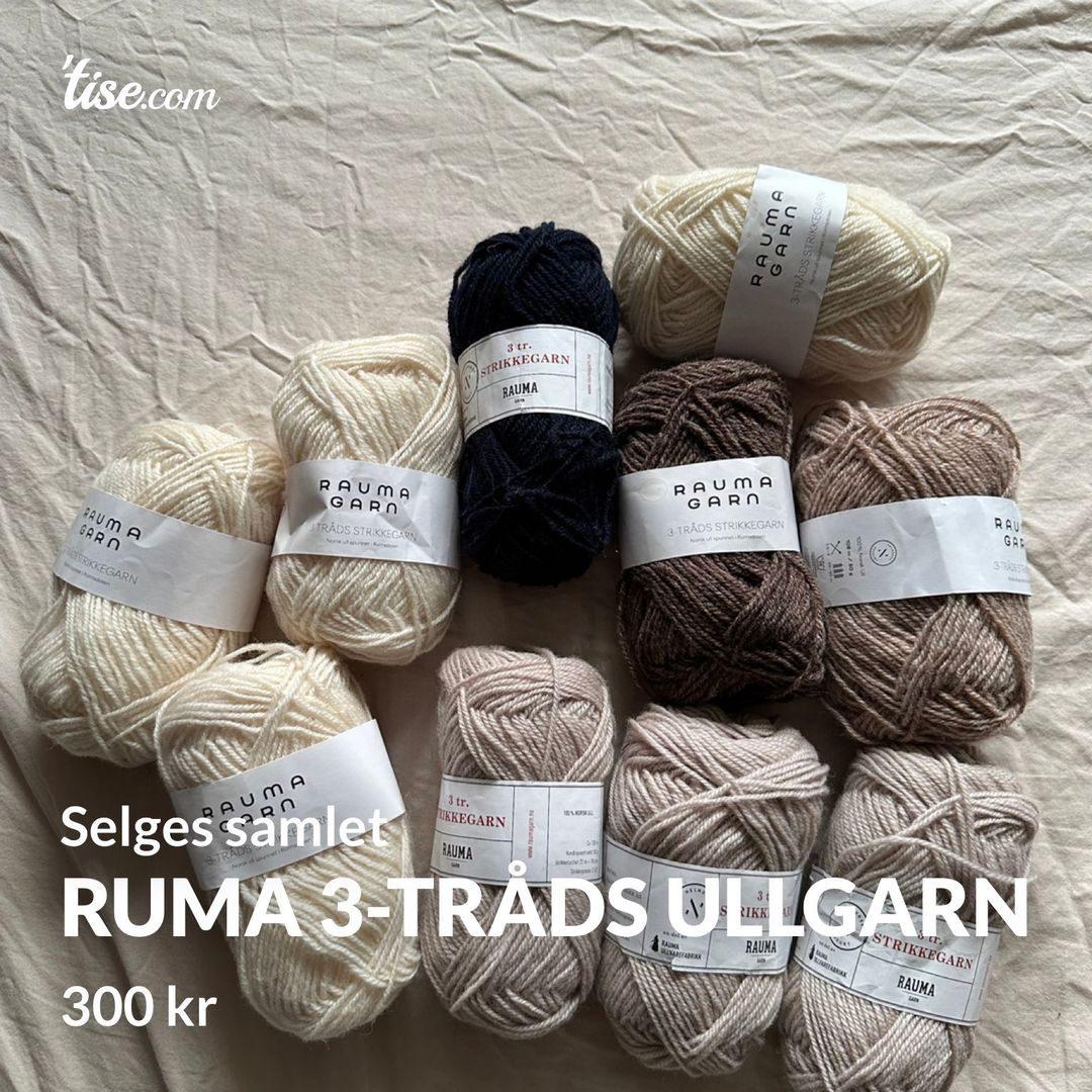 Ruma 3-tråds ullgarn