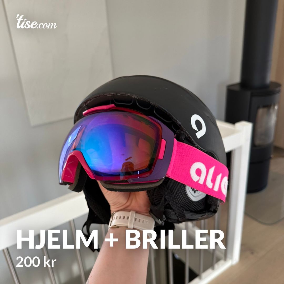 Hjelm + briller