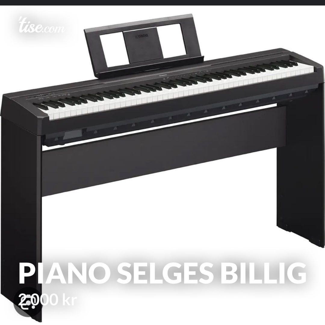 Piano selges billig