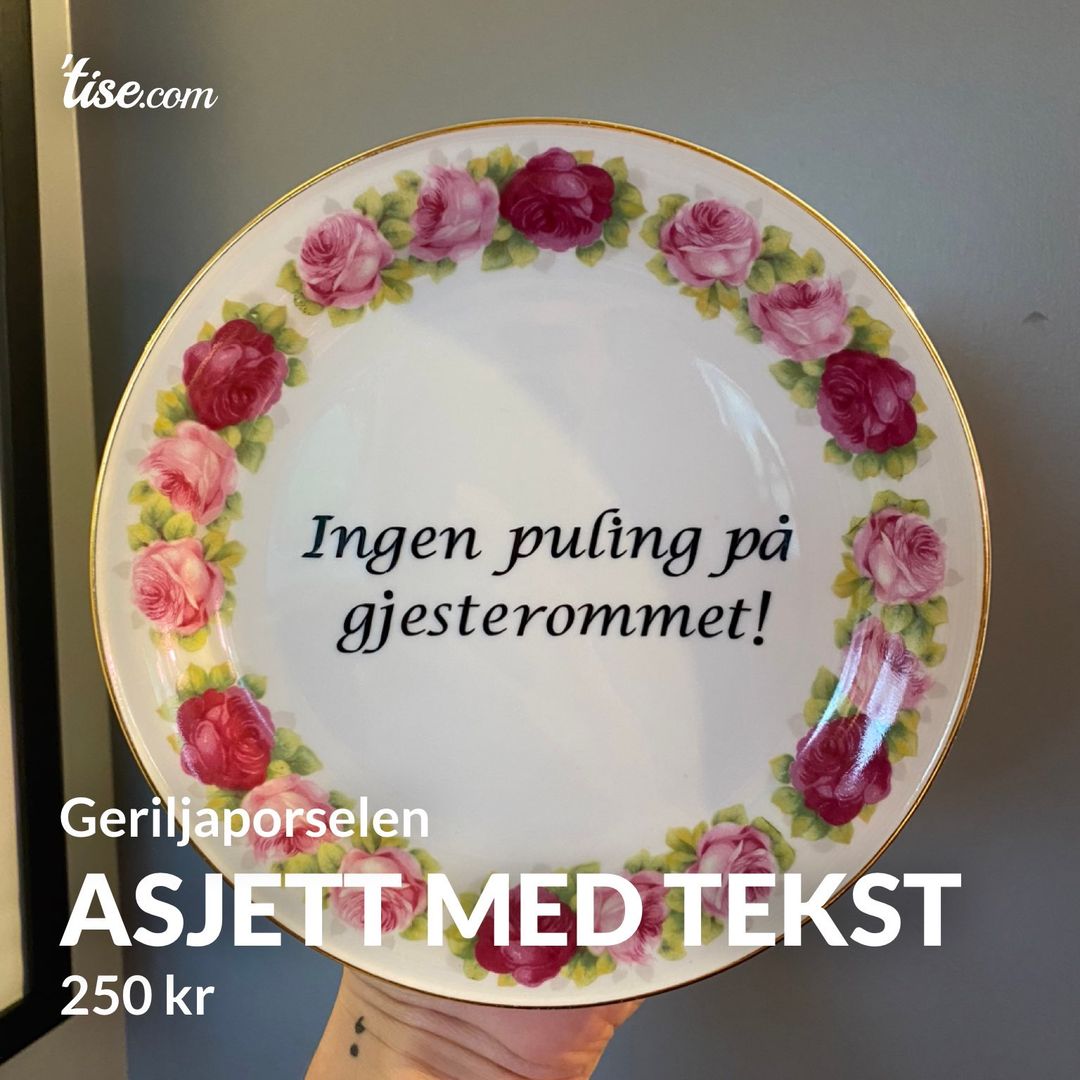 Asjett med tekst