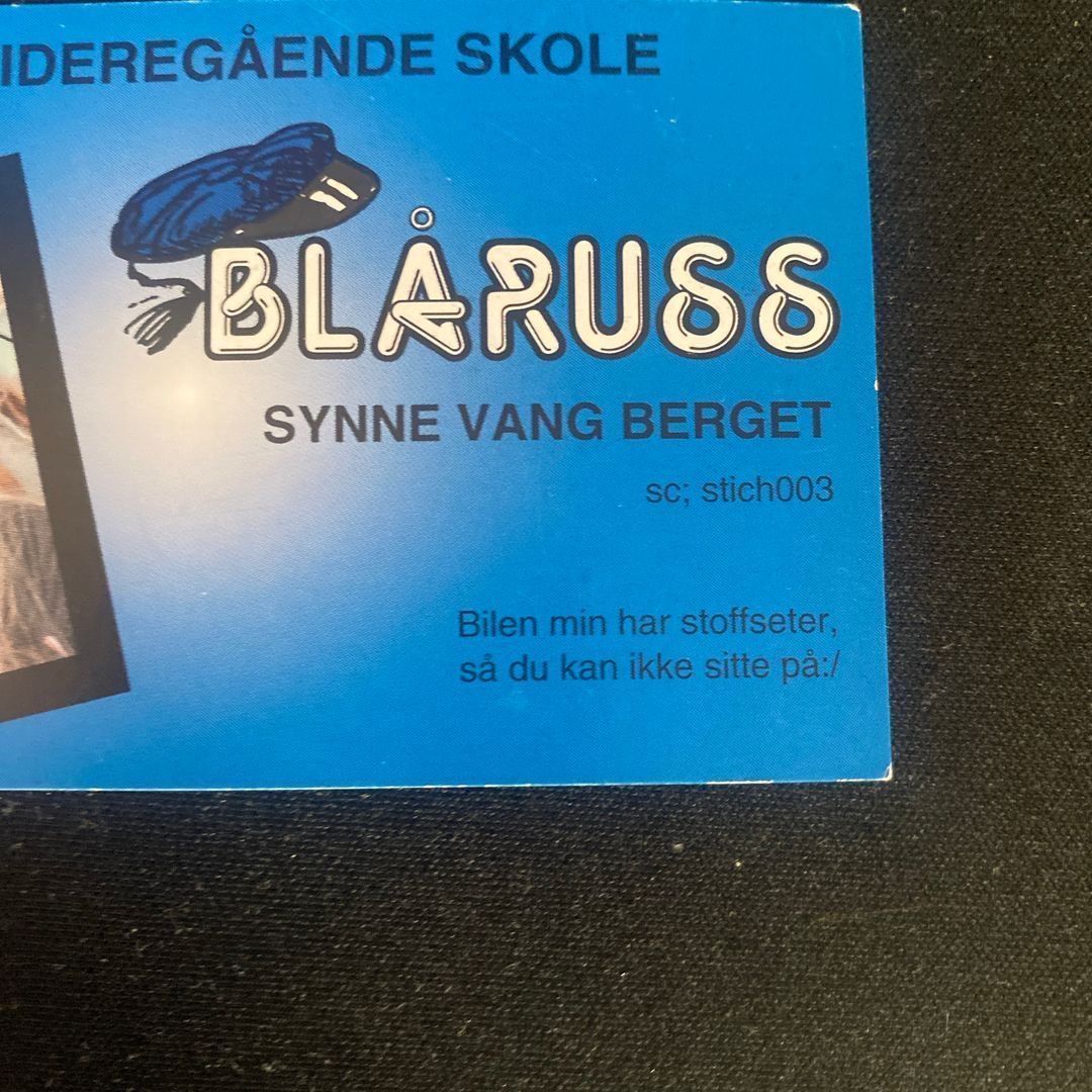 Blårussekort