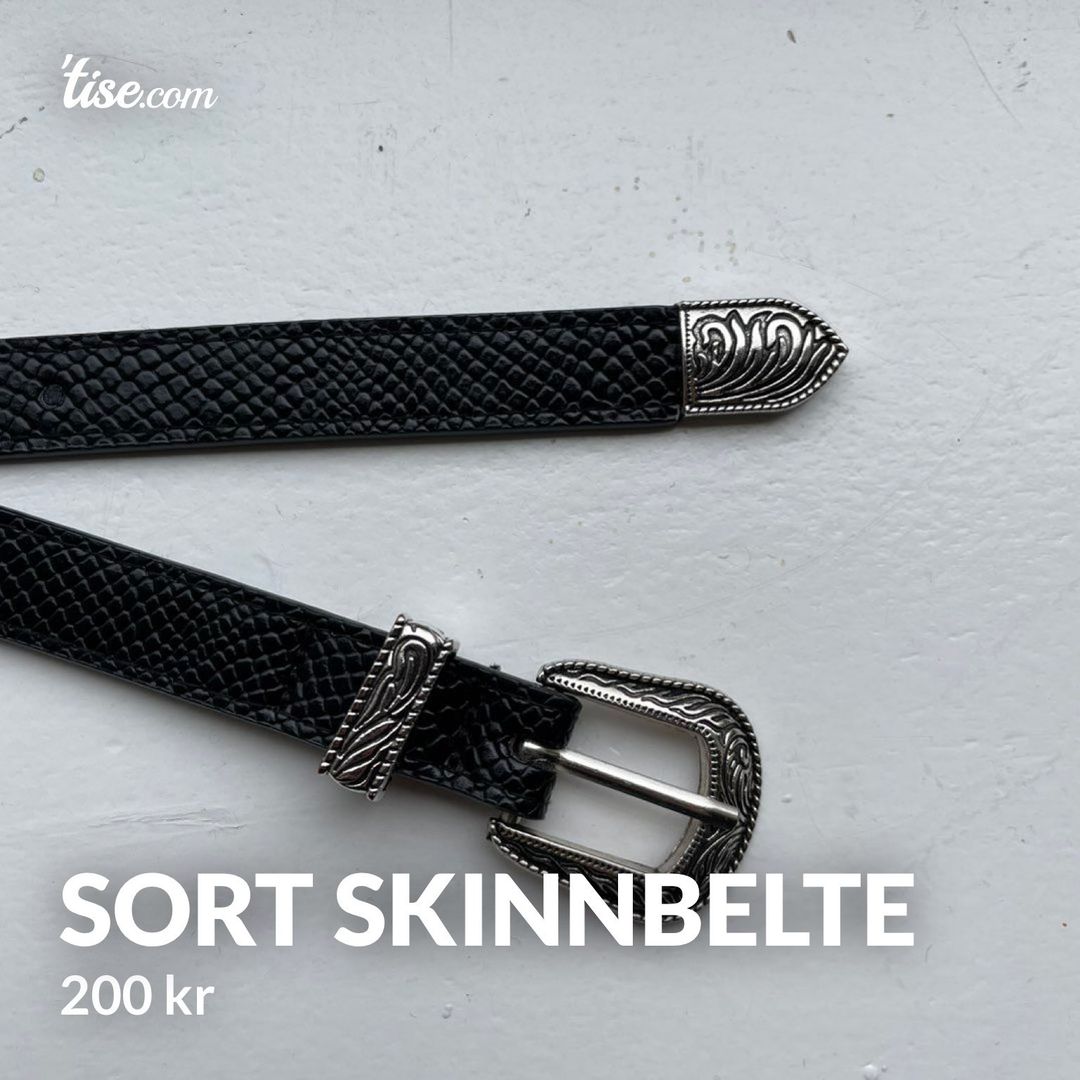 Sort skinnbelte