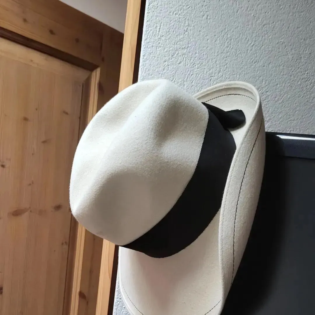 white felt hat