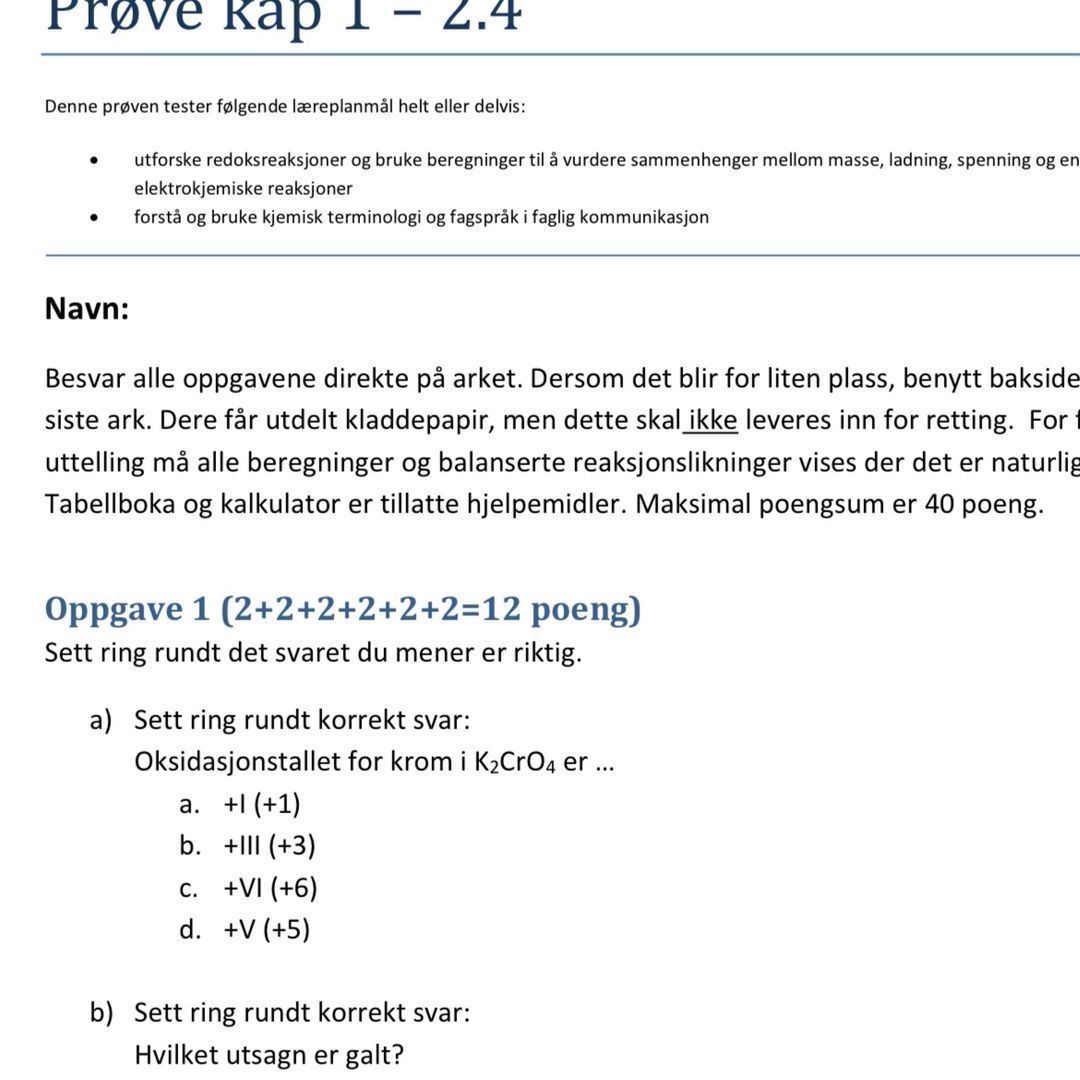 Kjemi - 2 notater