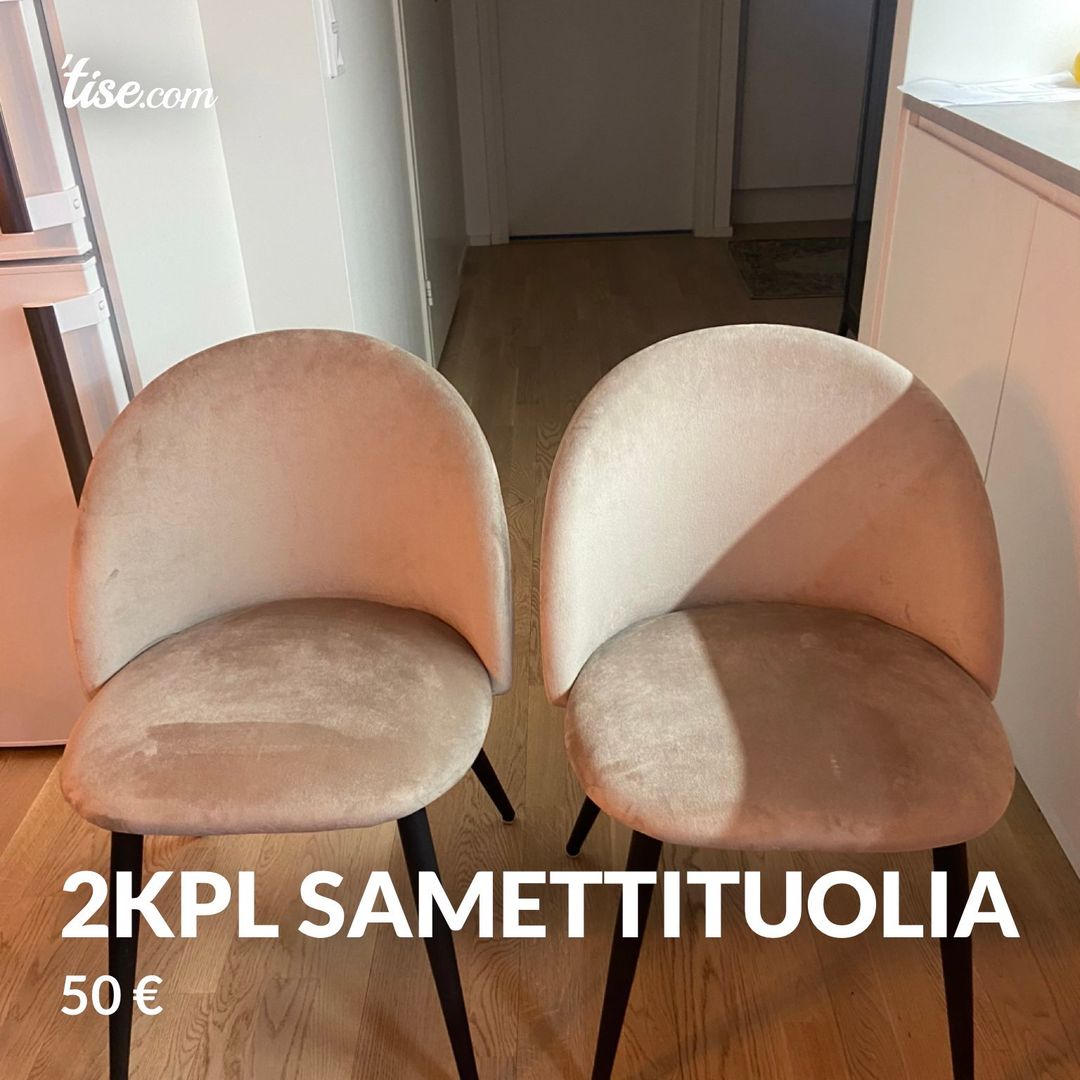 2kpl samettituolia