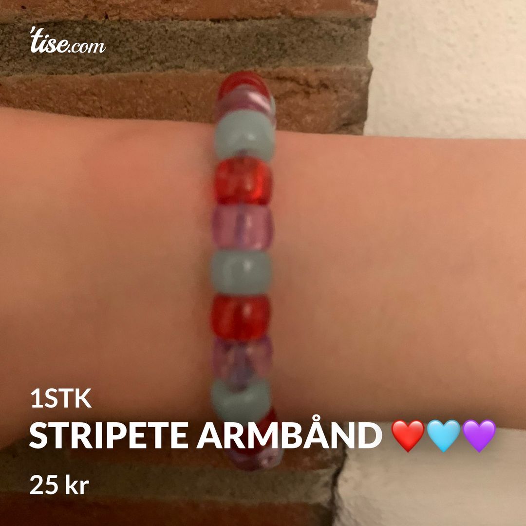 stripete armbånd ❤️🩵💜