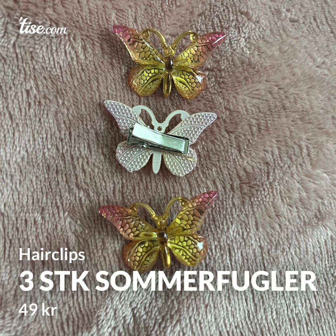 3 stk sommerfugler