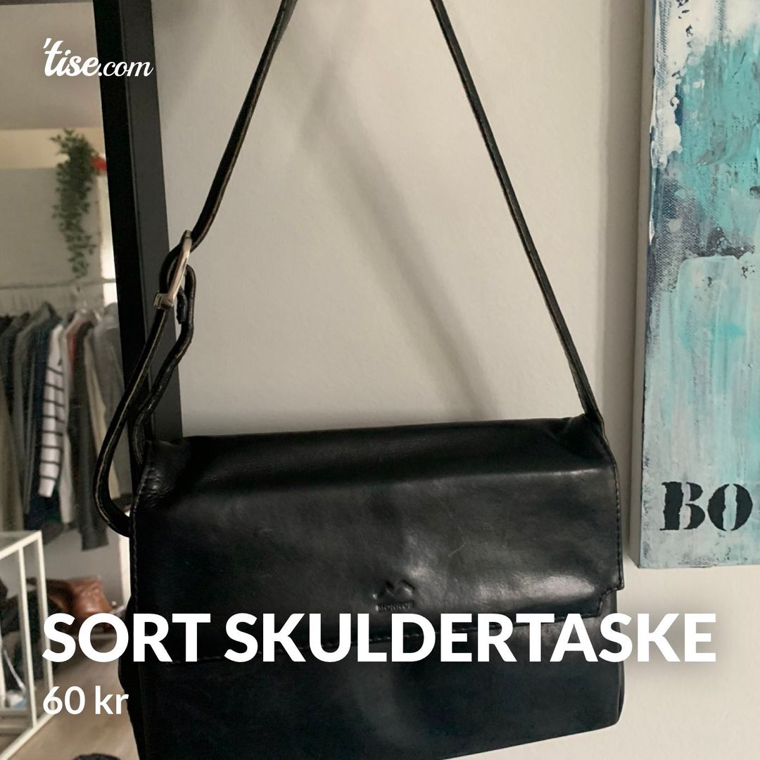 Sort skuldertaske