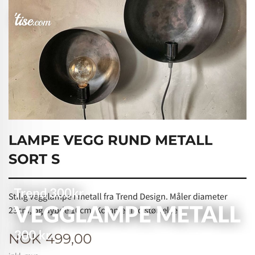 Vegglampe metall