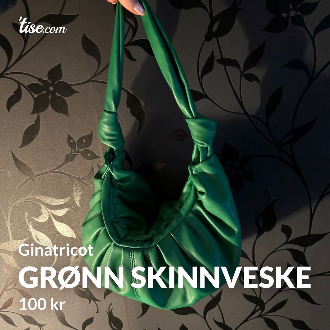 Grønn skinnveske