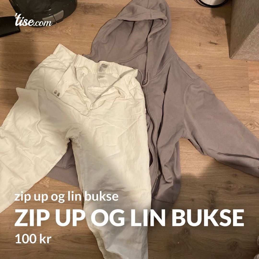 Zip up og lin bukse