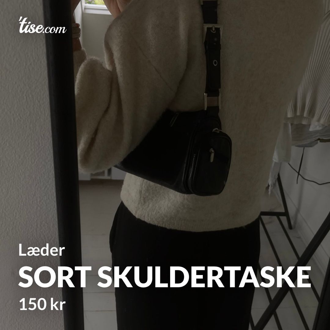 Sort skuldertaske