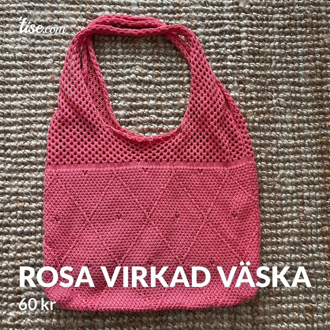 Rosa virkad väska