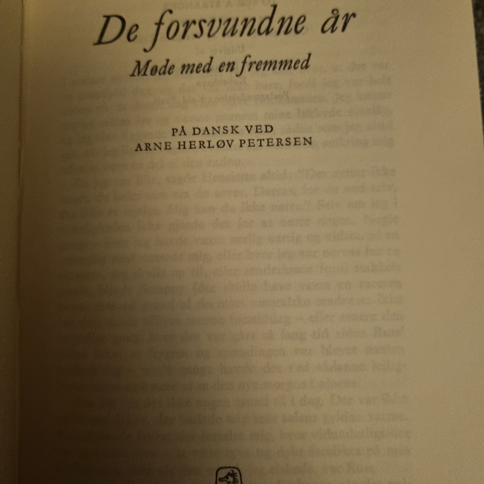 De forsvundne år