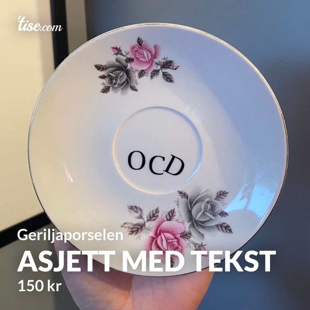 Asjett med tekst