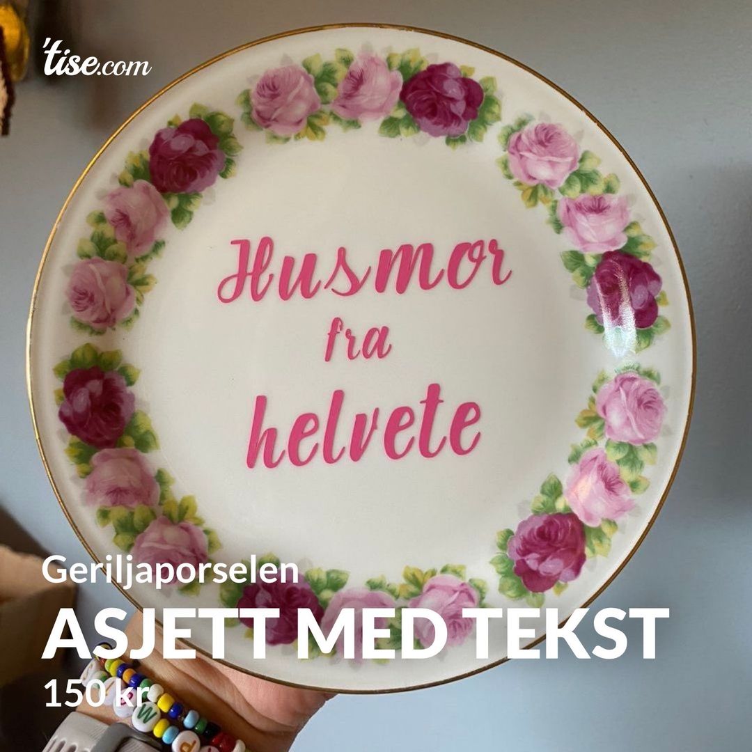 Asjett med tekst